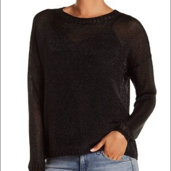 VINCE Metallic Sweater Black XS - Picture 2 of 6